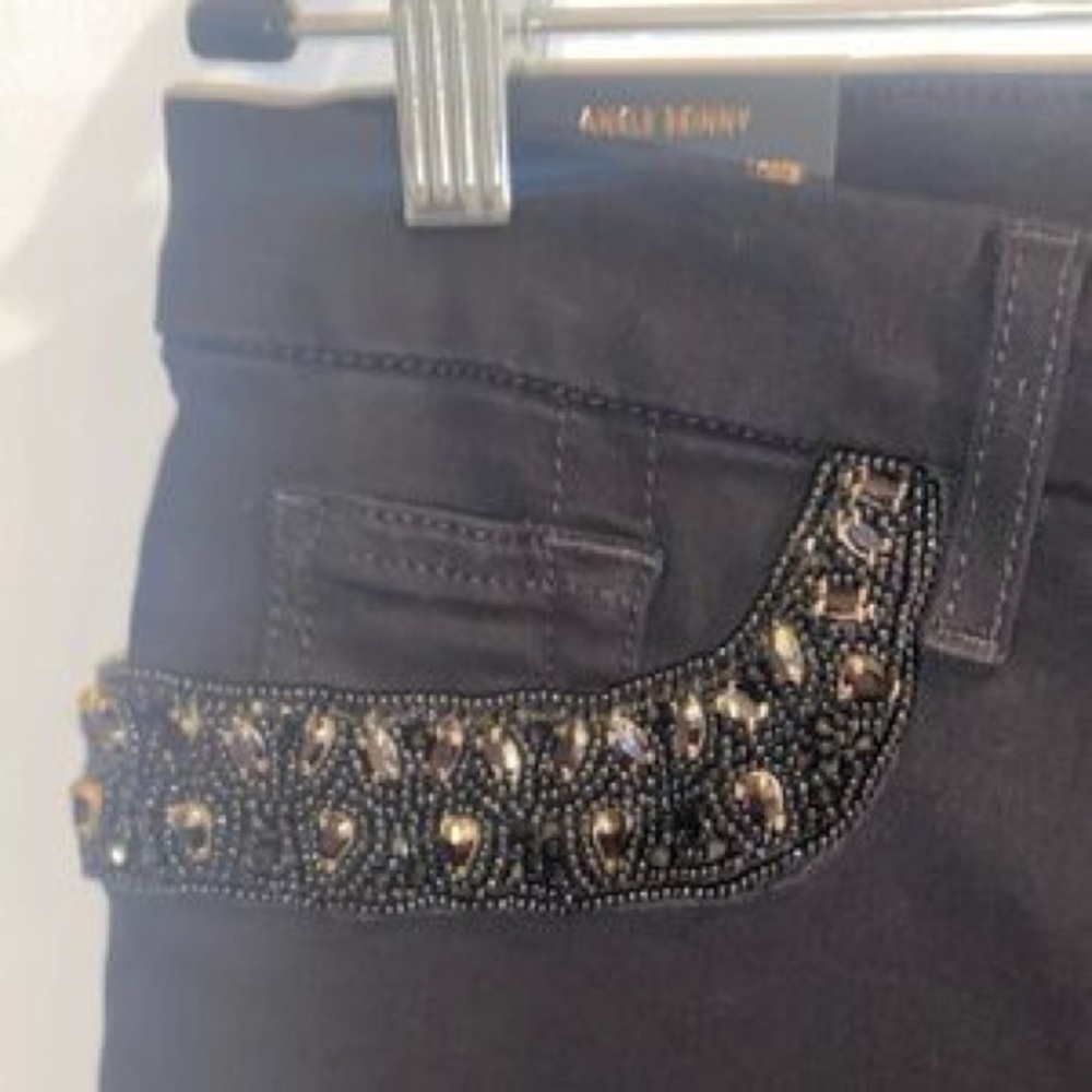 NWT Jen 7 For All Mankind Jeweled Black Ankle Skinny Jeans, sz 14 - Picture 7 of 16